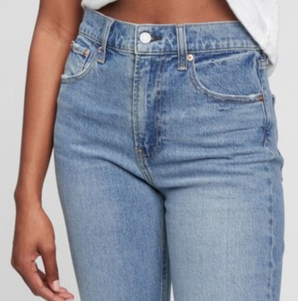 ⛔️Sold⛔️🆕️GAP Sky High Straight Leg Jeans with Washwell, Size 28/6 - Picture 2 of 16